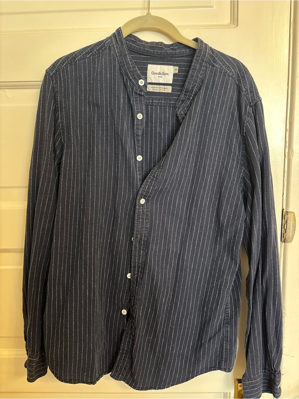 Goodfellow & Co Navy Pinstripe Button-Up Shirt
